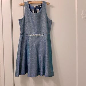 girls sparkle blue dress